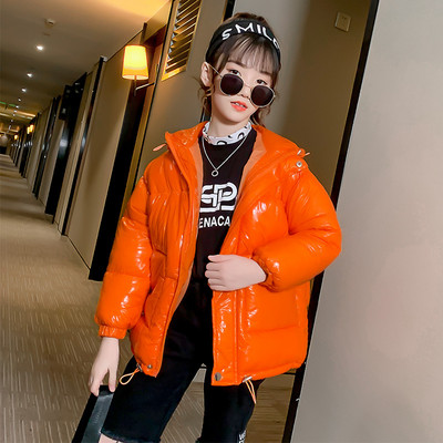 Χειμερινό μπουφάν για κορίτσια με γυαλιστερό αποτέλεσμα