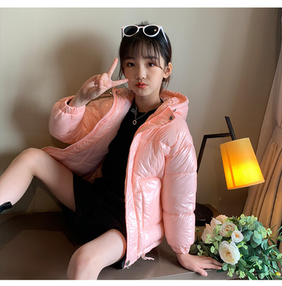 Χειμερινό μπουφάν για κορίτσια με γυαλιστερό αποτέλεσμα