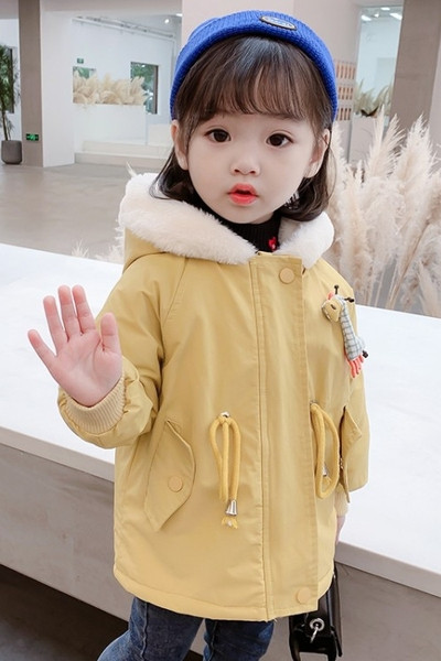 Moderna dječja jakna s vezom i džepovima za djevojčice