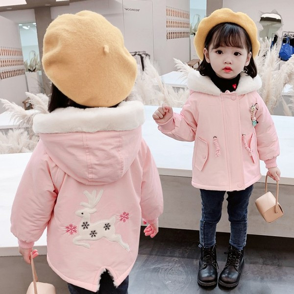 Moderna dječja jakna s vezom i džepovima za djevojčice