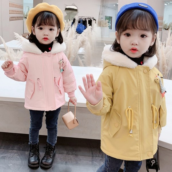 Moderna dječja jakna s vezom i džepovima za djevojčice