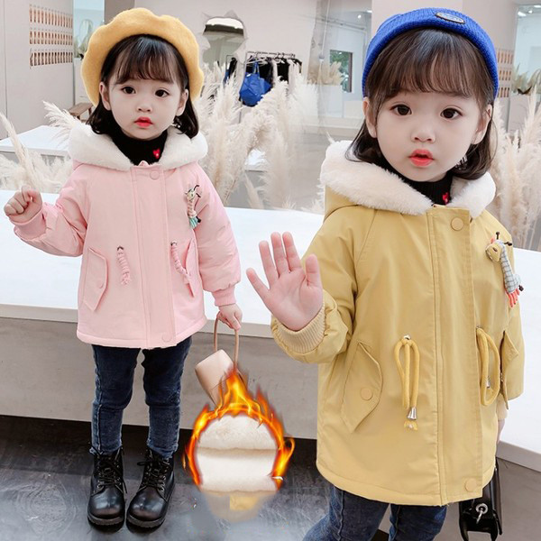 Moderna dječja jakna s vezom i džepovima za djevojčice