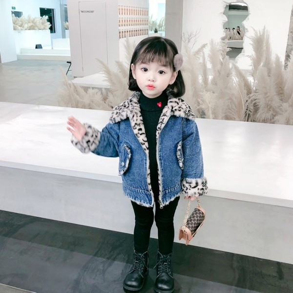 Νέο μοντέλο παιδικό τζιν μπουφάν με φερμουάρ για κορίτσια