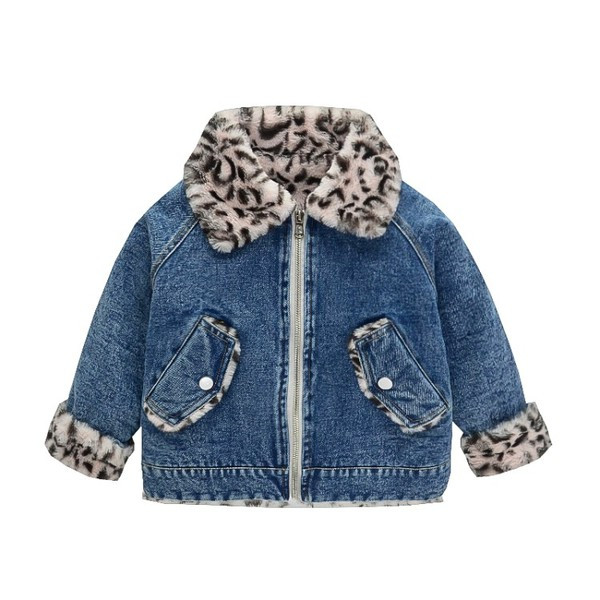 Νέο μοντέλο παιδικό τζιν μπουφάν με φερμουάρ για κορίτσια