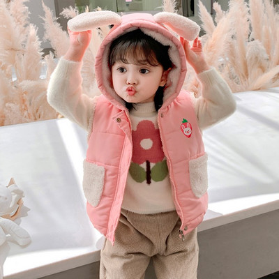 Igapäevane aplikatsiooni ja kapuutsiga lastevest tüdrukutele