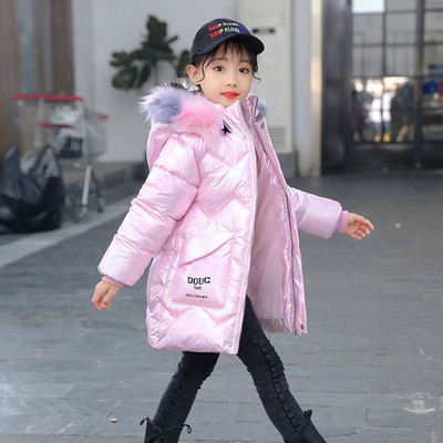 Modern, fényes hatású gyerekkabát lányoknak