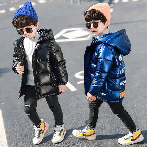 Talvine värviliste trükistega laste jope poistele