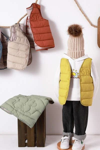 Παιδικό γιλέκο καθημερινό για κορίτσια και αγόρια με γιακά και κουμπιά 