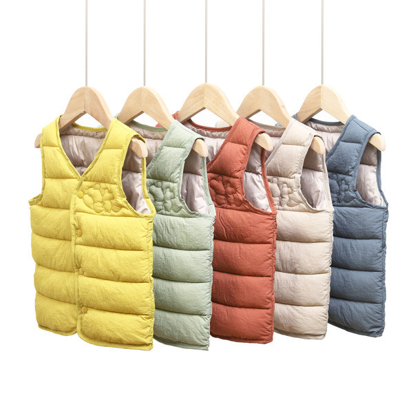 Παιδικό γιλέκο καθημερινό για κορίτσια και αγόρια με γιακά και κουμπιά 