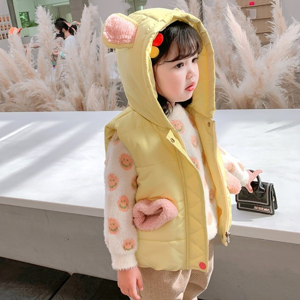 Καθημερινό γιλέκο για παιδιά με απλικέ και τρισδιάστατα στοιχεία για κορίτσια