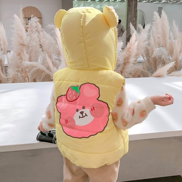 Καθημερινό γιλέκο για παιδιά με απλικέ και τρισδιάστατα στοιχεία για κορίτσια