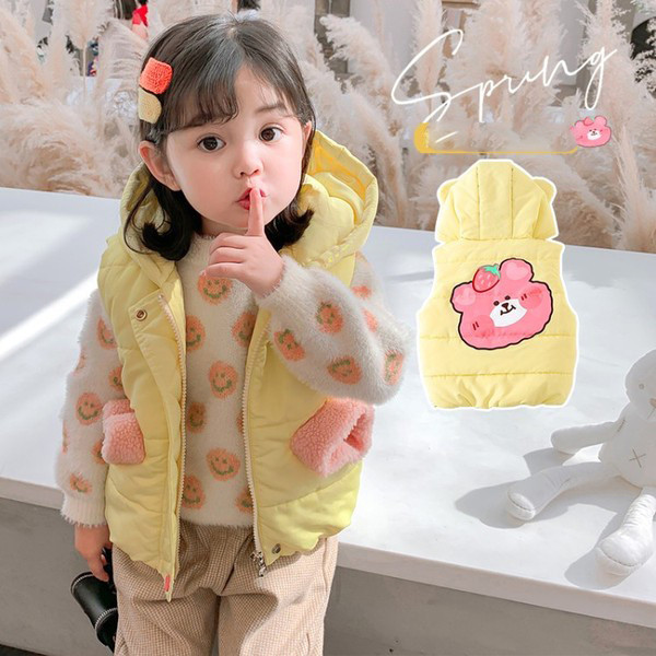 Καθημερινό γιλέκο για παιδιά με απλικέ και τρισδιάστατα στοιχεία για κορίτσια