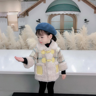 Laste nööpide ja kraega sulejope tüdrukutele