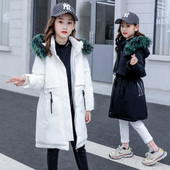 Tüdrukule sobilik kapuutsiga talveparka jope