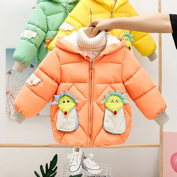 Uut mudelit 3D-elemendi ja kapuutsiga laste jope poistele