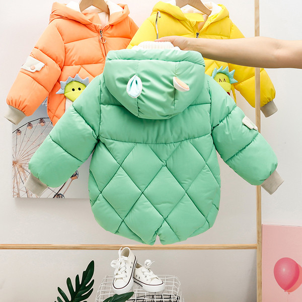 Uut mudelit 3D-elemendi ja kapuutsiga laste jope poistele