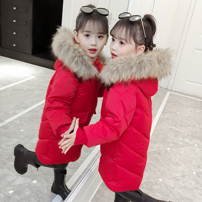 Kapuutsiga ja sulestikuga talvejope tüdrukutele