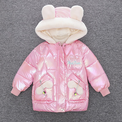 Laste talvejope tüdrukutele - kapuutsiga ja 3D elemendiga