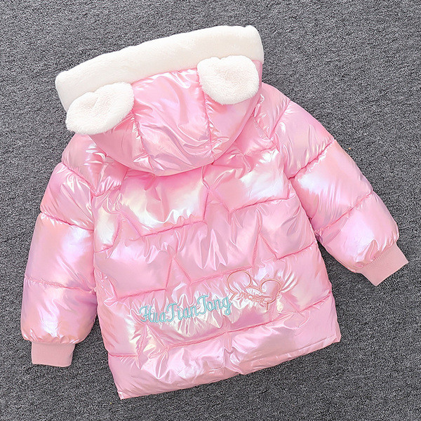 Laste talvejope tüdrukutele - kapuutsiga ja 3D elemendiga