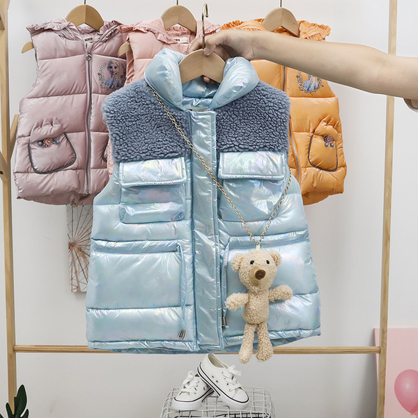 Talvine sule- ja vöökoha lipsuga lastevest - tüdrukutele