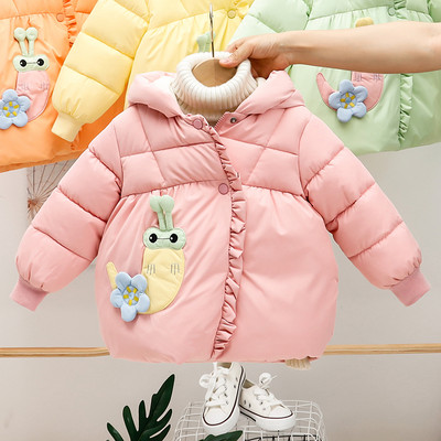 Moodne 3D-elementidega laste jope tüdrukutele