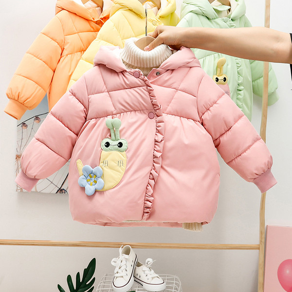 Moodne 3D-elementidega laste jope tüdrukutele