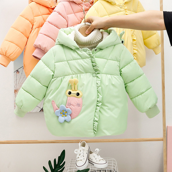 Moodne 3D-elementidega laste jope tüdrukutele