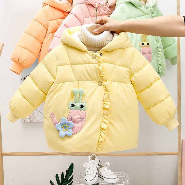 Moodne 3D-elementidega laste jope tüdrukutele