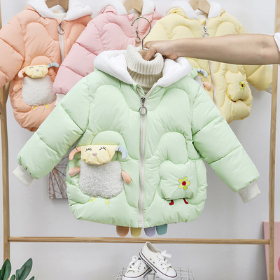 Παιδικό χειμερινό μπουφάν για κορίτσια με κουκούλα