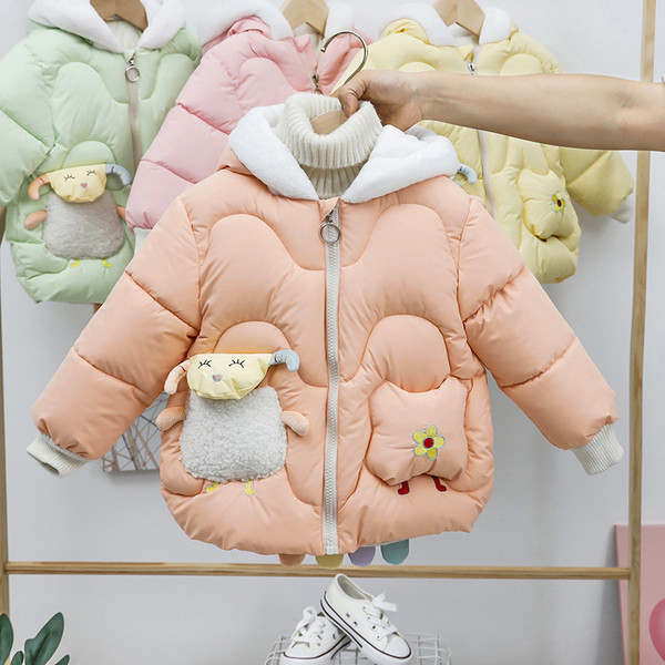 Παιδικό χειμερινό μπουφάν για κορίτσια με κουκούλα