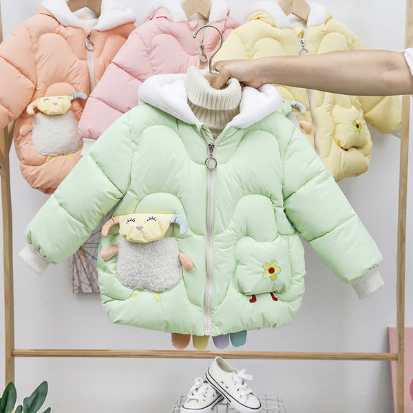 Παιδικό χειμερινό μπουφάν για κορίτσια με κουκούλα