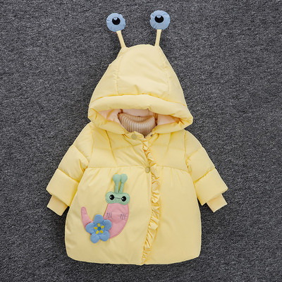 3D-elemendi ja kapuutsiga laste talvejope tüdrukutele