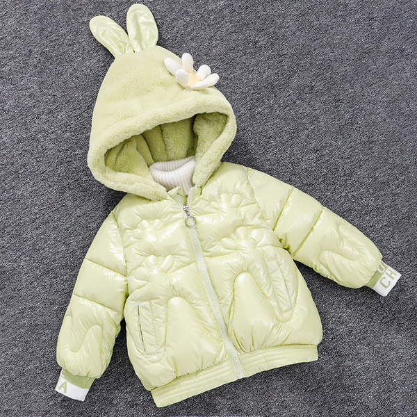 Moodne sulekapuutsiga ja lilleelemendiga laste jope tüdrukutele