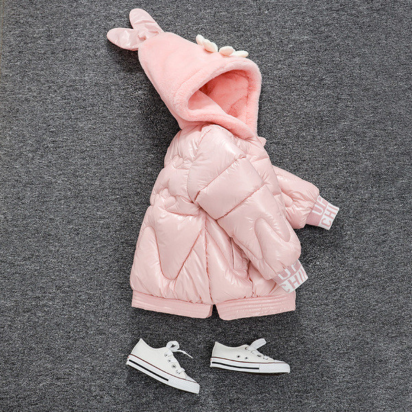 Moodne sulekapuutsiga ja lilleelemendiga laste jope tüdrukutele