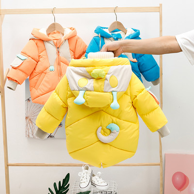 Kapuutsiga ja 3D elemendiga talvine laste jope poistele ja tüdrukutele