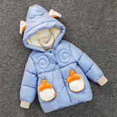 Kapuutsiga ja 3D elemendiga laste talvejope poistele