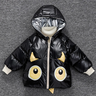 Kapuutsiga ja 3D elemendiga talvine laste jope tüdrukutele