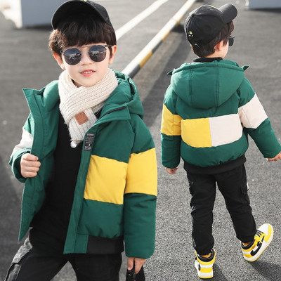 Talvine kapuutsiga laste jope poistele