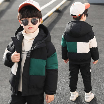 Talvine kapuutsiga laste jope poistele