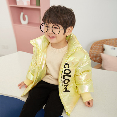 Särava efekti ja kirjadega laste talvejope - unisex mudel