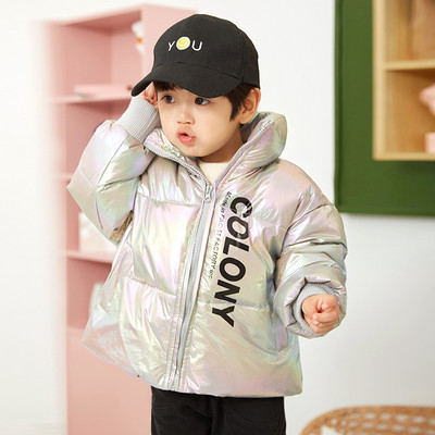 Särava efekti ja kirjadega laste talvejope - unisex mudel