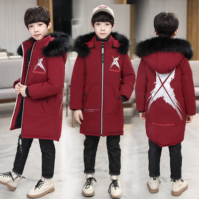 Uut mudelit kapuutsi ja aplikatsiooniga talve laste jope poistele