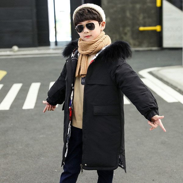 Pikk kahepoolne kapuutsiga jakk poistele