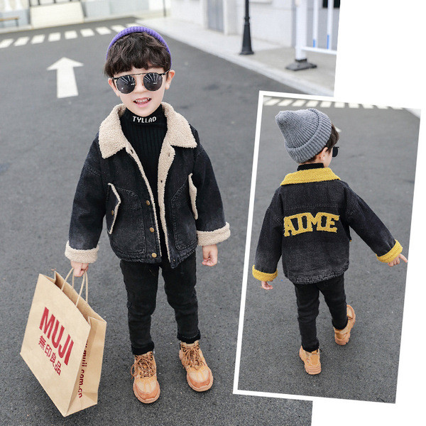 Dječja traper jakna s toplom postavom i gumbima