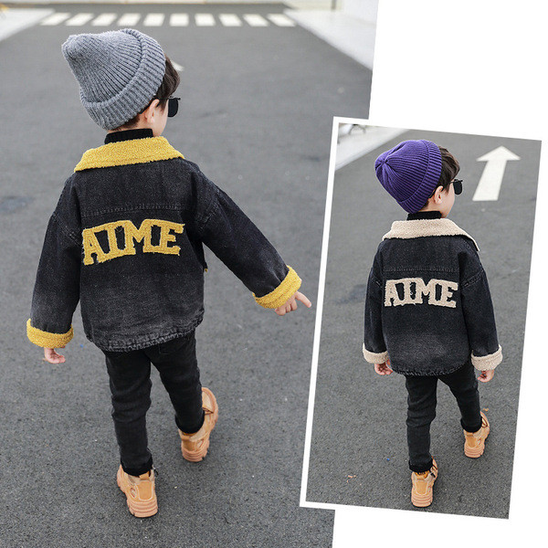 Dječja traper jakna s toplom postavom i gumbima