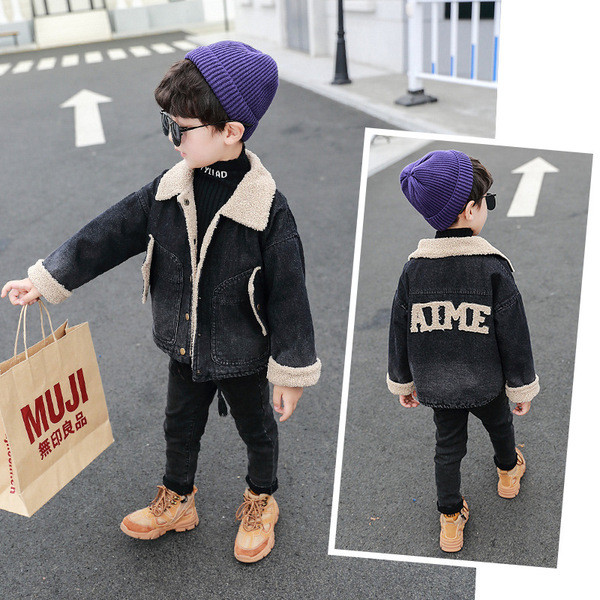 Dječja traper jakna s toplom postavom i gumbima