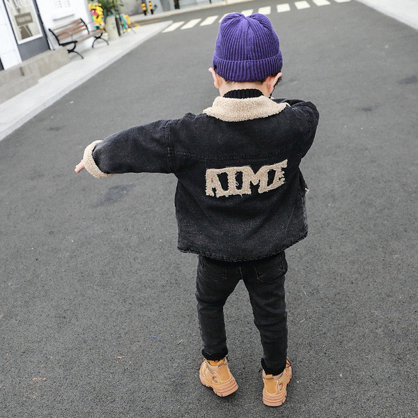 Dječja traper jakna s toplom postavom i gumbima