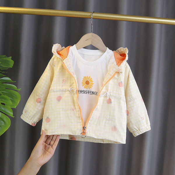 Kevadeks sobiva trükiga vabaaja laste jope tüdrukutele