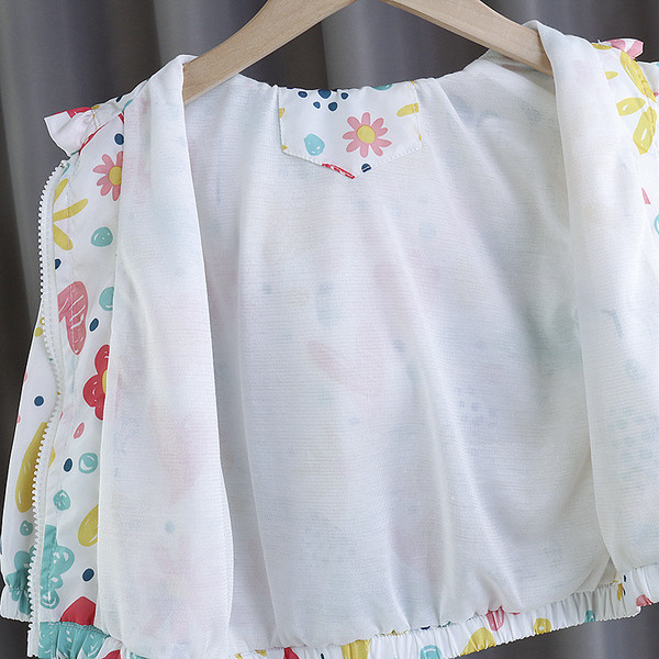 Novi model dječje jakne za djevojčice sa cvjetnim uzorkom i kapuljačom