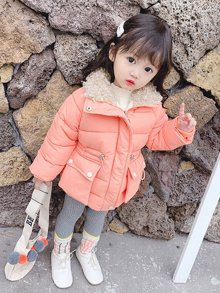 Pehme krae ja voodriga laste talvejope tüdrukutele